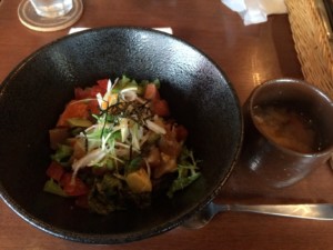 Avocado and salmon rice bowl